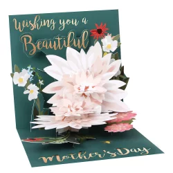 Up With Paper Mother's Day Pop-Up Greeting Card With Envelope - 5 1/4" x 5 1/4"