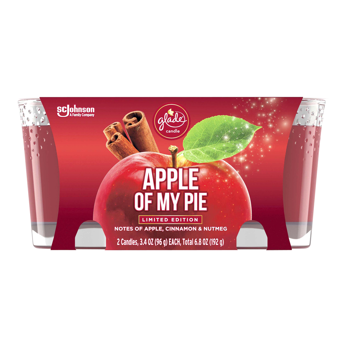 slide 1 of 1, Glade Candle Small Scented Candle Twin Pack Apple Of My Pie 2, 6.8 oz