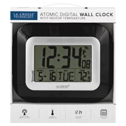 Atomic Digital Wall Clock Black - La Crosse Technology