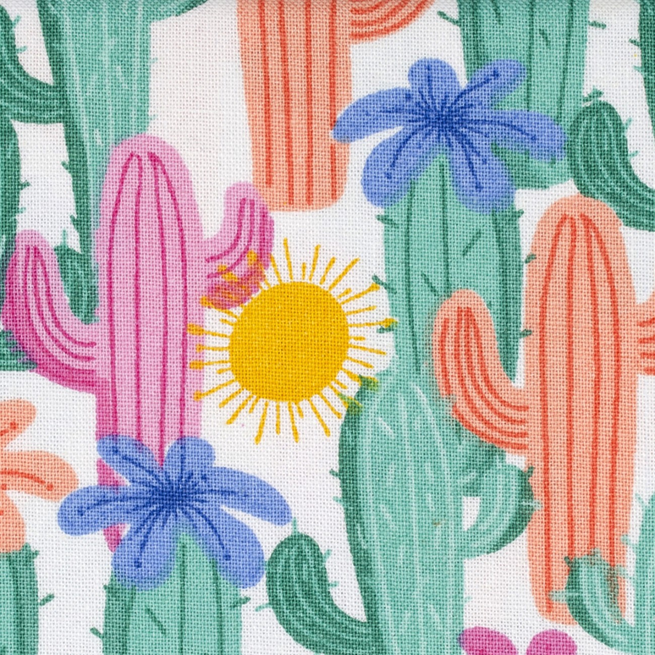 slide 4 of 4, Cactus Cotton Fabric By Loops & Threads, 18 in x 21 in