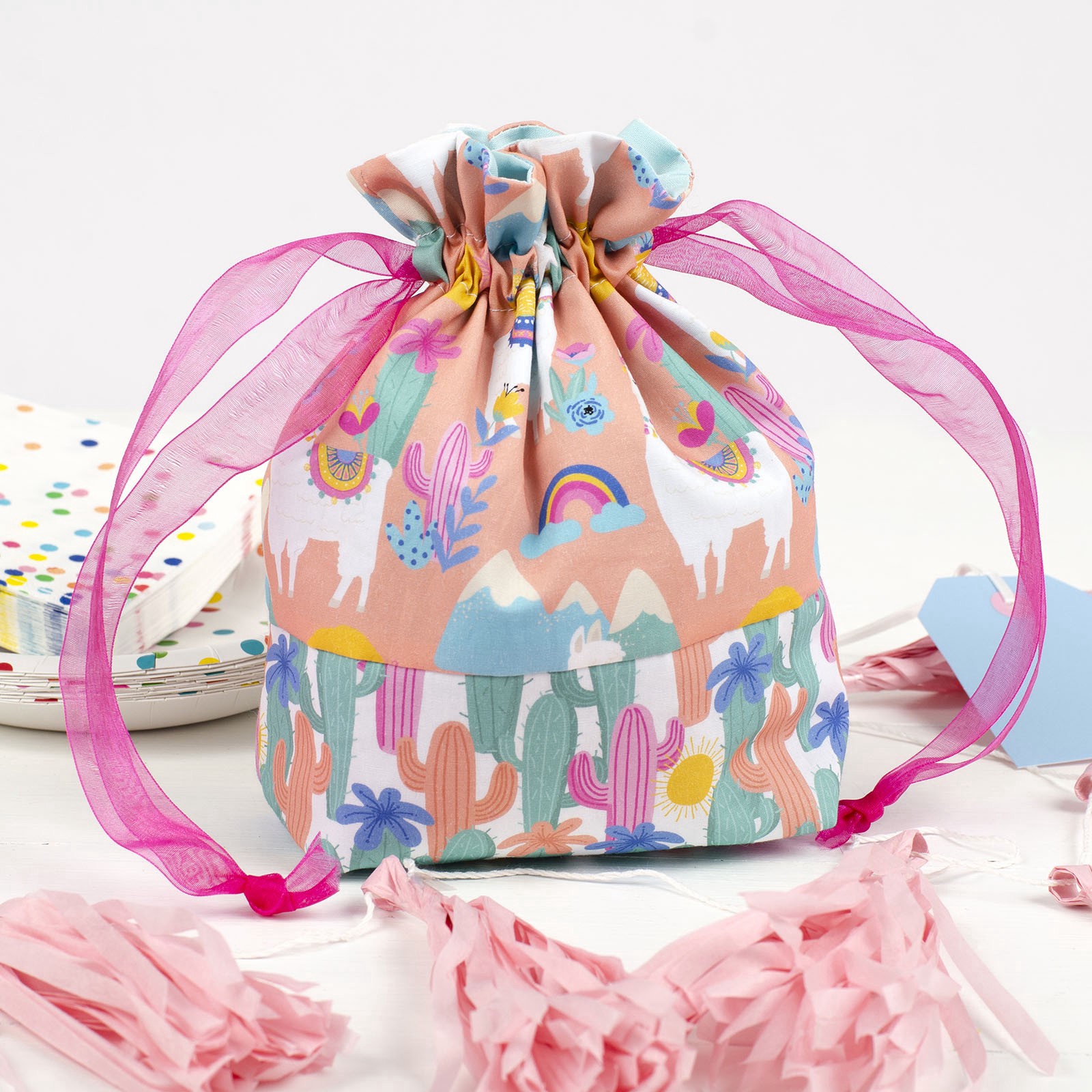 slide 2 of 4, Cactus Cotton Fabric By Loops & Threads, 18 in x 21 in