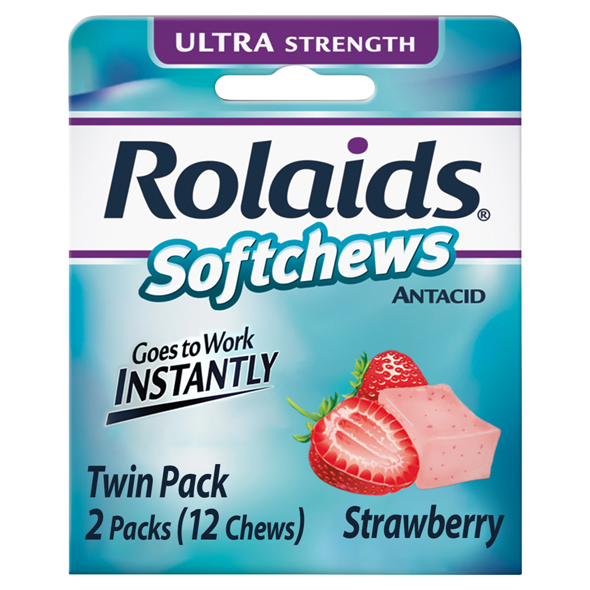 slide 1 of 1, Rolaids Softchew Strawberry Ultra Strength Antacid, 12 ct