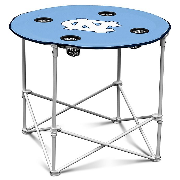 slide 1 of 1, NCAA University of North Carolina Round Collapsible Table, 1 ct