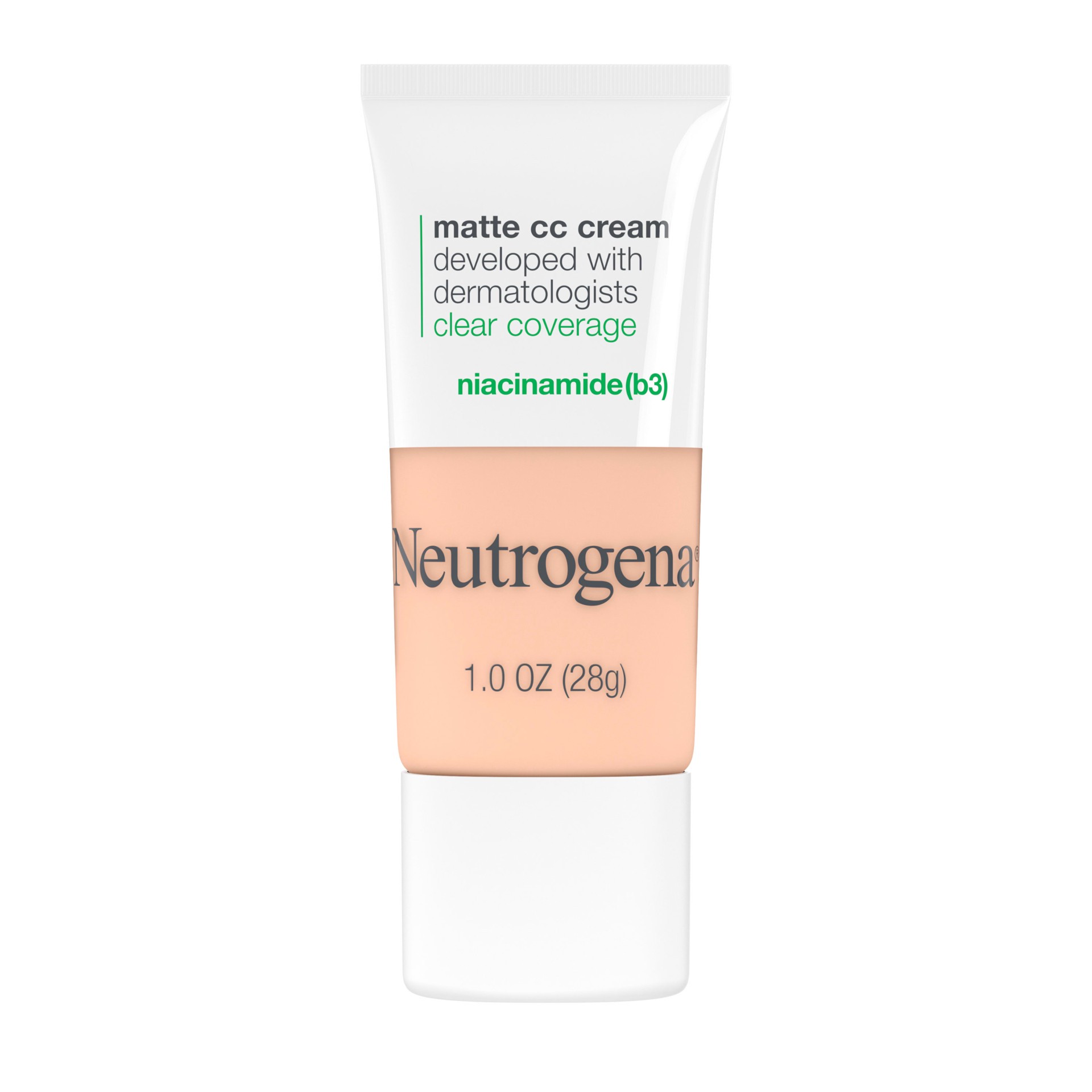 slide 1 of 7, Neutrogena Clear Coverage Flawless Matte Color Correcting Cream, Full-Coverage - 1.0 Shell, 1 fl oz