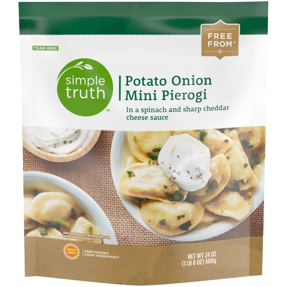 slide 1 of 1, Simple Truth Potato Onion Mini Pierogi, 24 oz