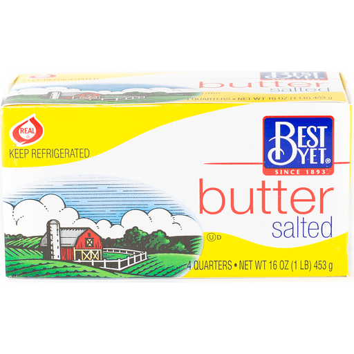 slide 1 of 1, Best Yet Salted Butter Quarters, 16 oz