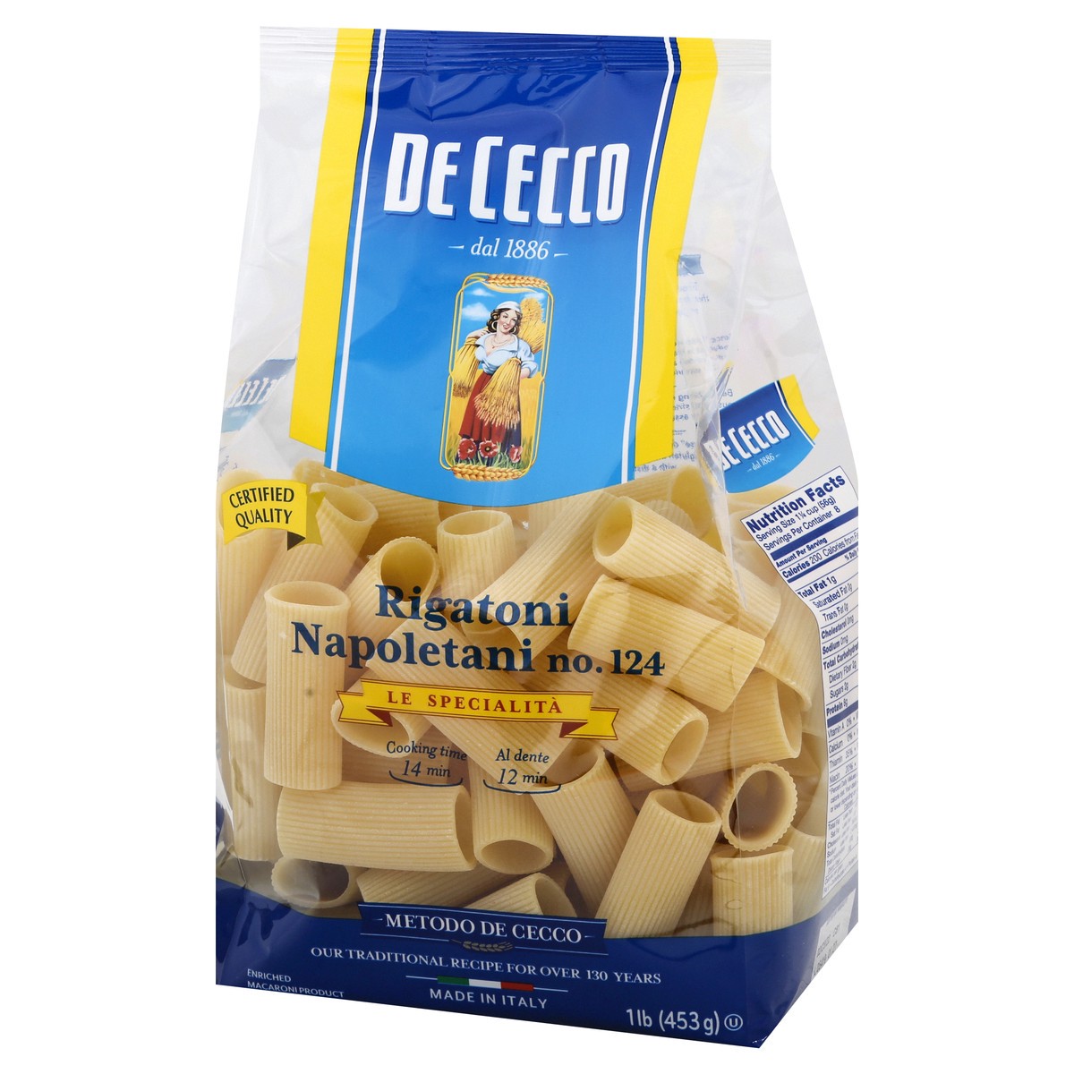 slide 9 of 9, De Cecco No. 124 Rigatoni Napoletani 1 lb, 1 lb
