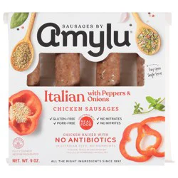 Amylu Foods Italian with Peppers & Onions Chicken Sausages 9 oz