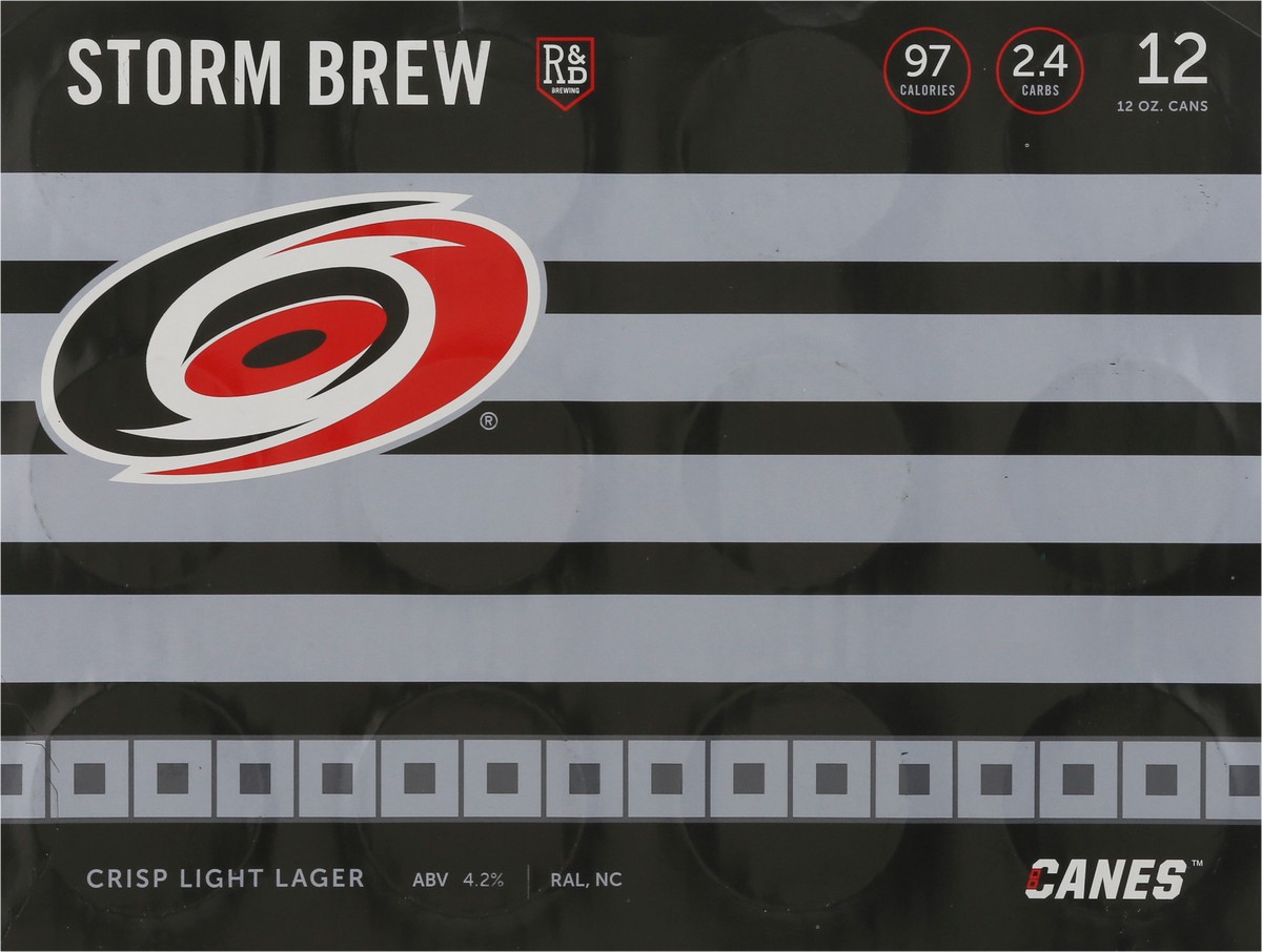slide 2 of 9, R&D Brewing Canes Crisp Light Lager Storm Brew Beer 12 - 12 oz Cans, 12 ct; 12 oz