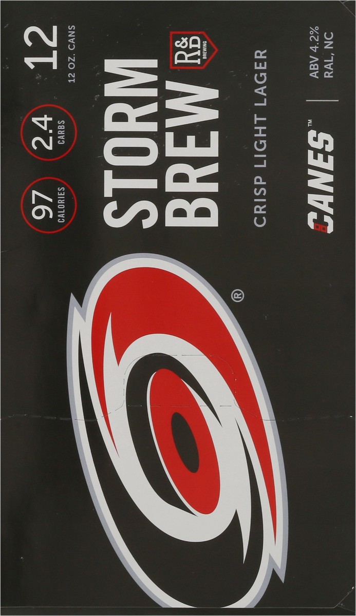 slide 8 of 9, R&D Brewing Canes Crisp Light Lager Storm Brew Beer 12 - 12 oz Cans, 12 ct; 12 oz