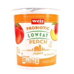 Weis Quality Peach Probiotic Lowfat Yogurt - 32 oz