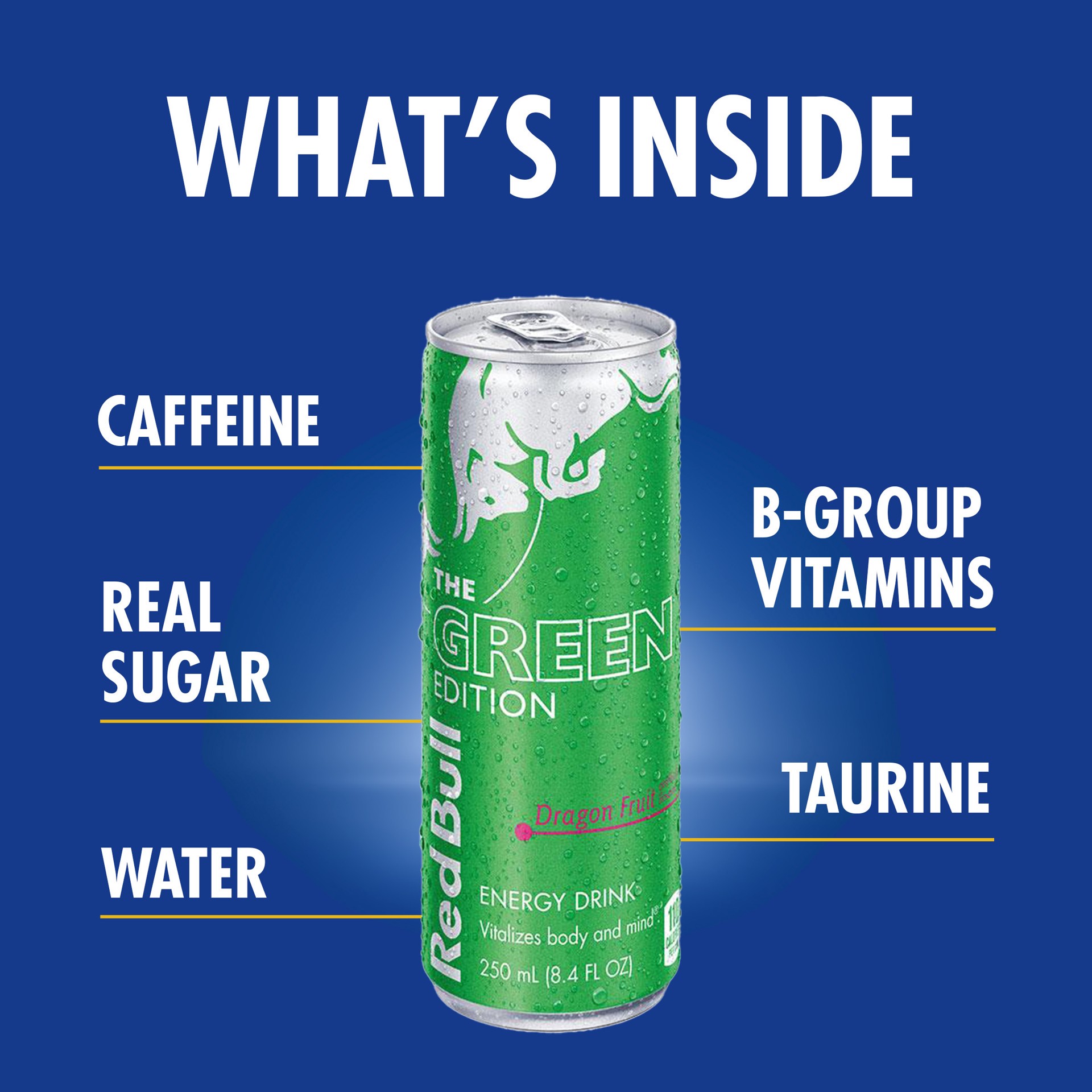 slide 3 of 4, Red Bull Energy Drink, Green Edition Dragon Fruit- 8.4 fl oz, 8.4 fl oz