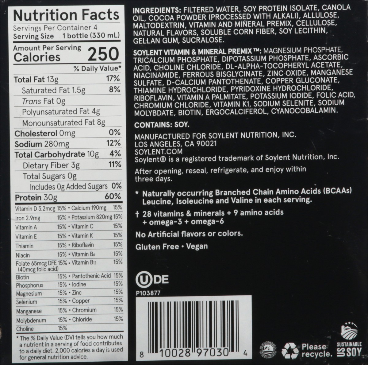 slide 4 of 9, Soylent Drink Protein Chocolate - 4 ct; 44 oz, 4 ct; 44 oz