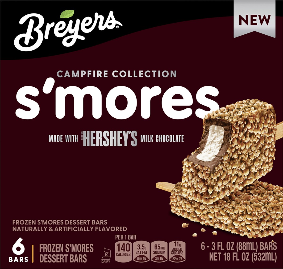 slide 8 of 14, Breyers, Smores Bars, 2.75 Oz, 2.75 oz
