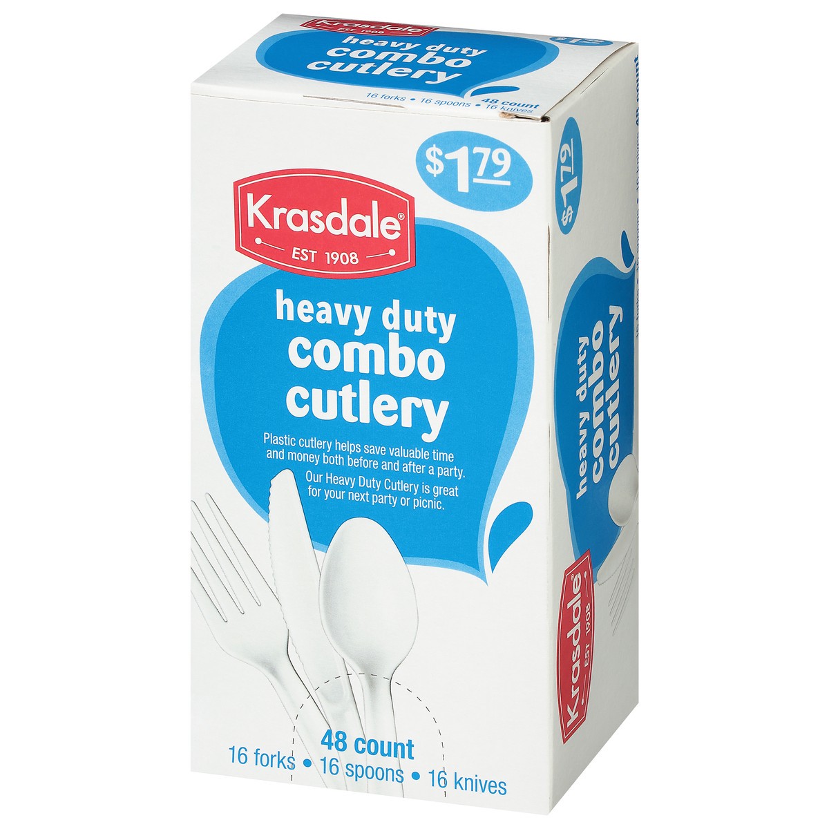 slide 2 of 13, Krasdale Heavy Duty Combo Cutlery 48 ea, 48 ct