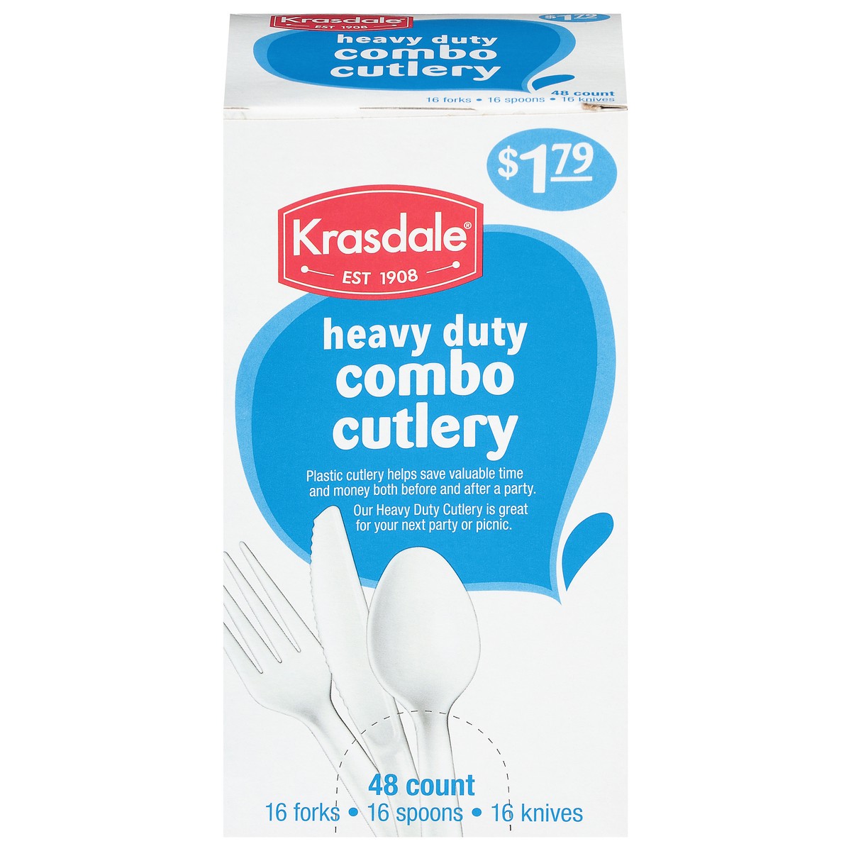 slide 1 of 13, Krasdale Heavy Duty Combo Cutlery 48 ea, 48 ct