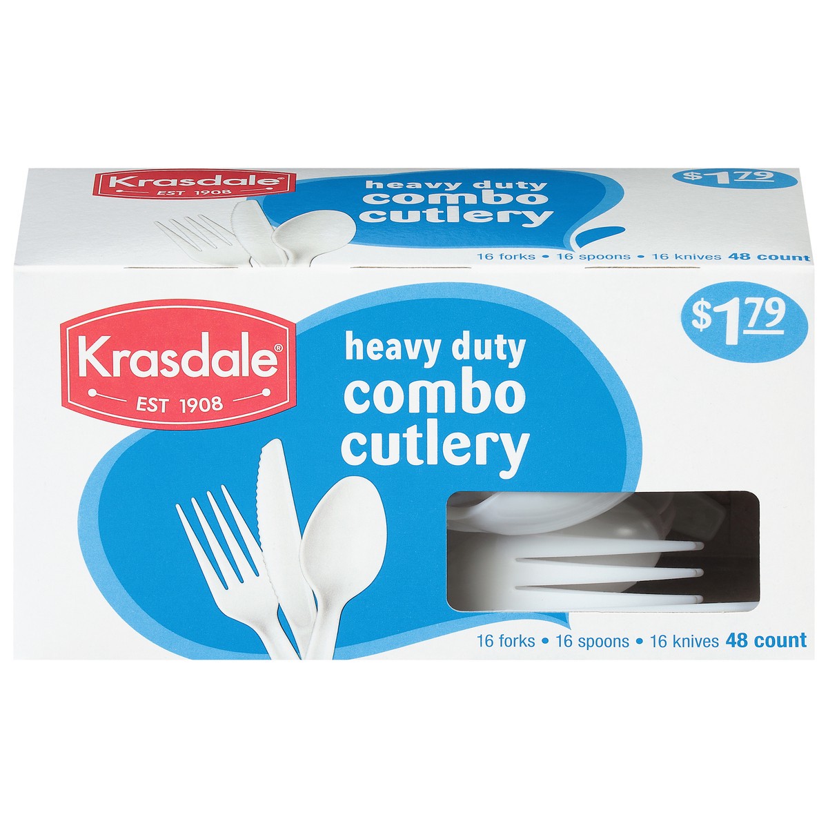 slide 11 of 13, Krasdale Heavy Duty Combo Cutlery 48 ea, 48 ct