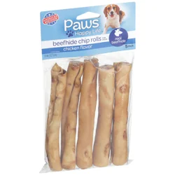 Paws Happy Life Chicken Flavor Beefhide Chip Rolls For Dogs