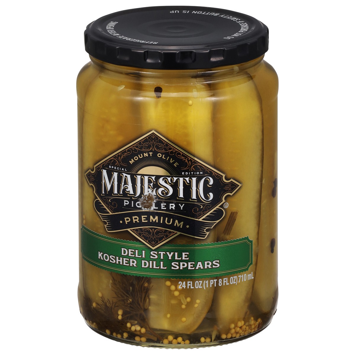 slide 6 of 9, Majestic Picklery Premium Deli Style Kosher Dill Pickle Spears - 24 fl oz jar, 24 fl oz
