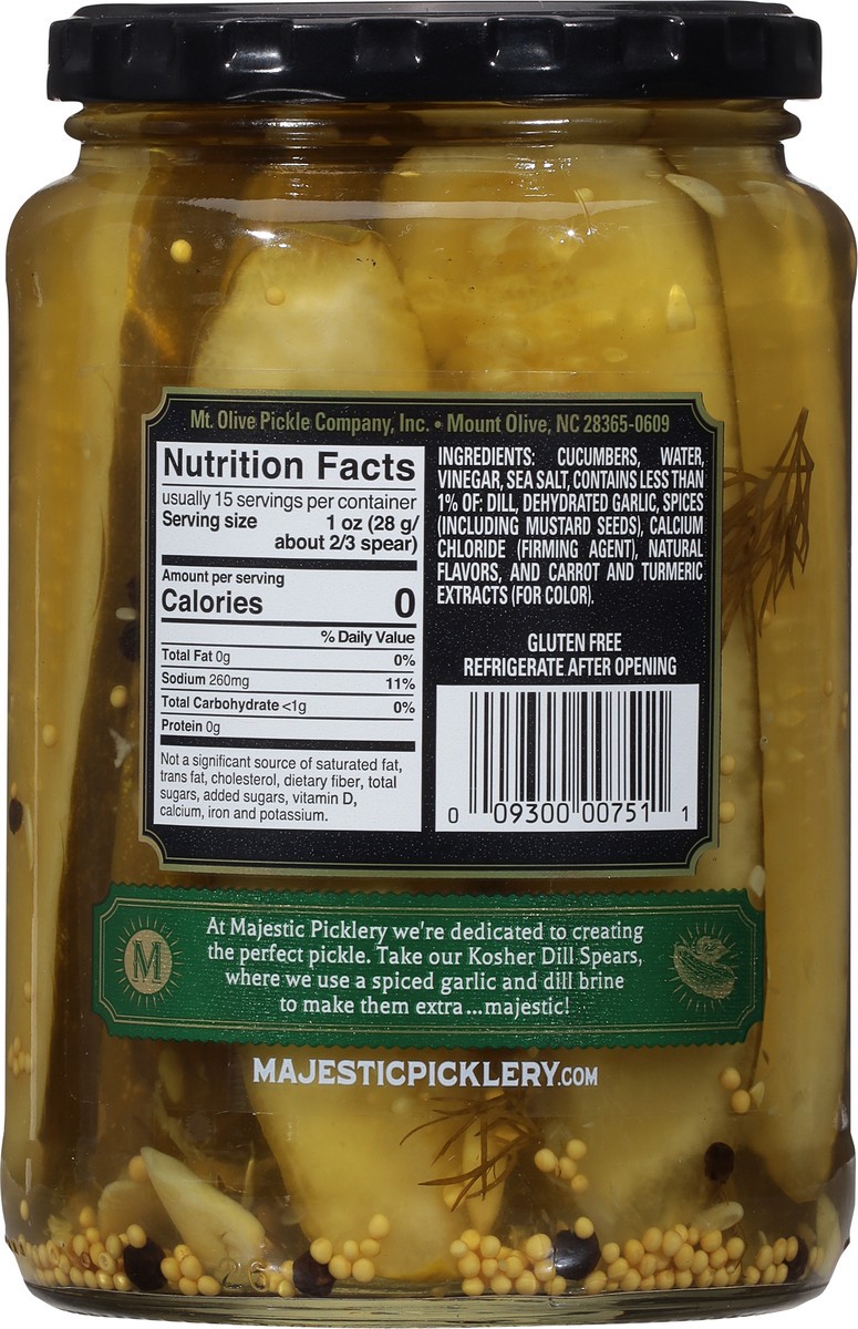 slide 4 of 9, Majestic Picklery Premium Deli Style Kosher Dill Pickle Spears - 24 fl oz jar, 24 fl oz