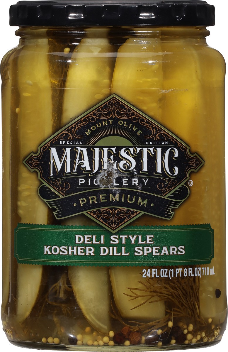 slide 3 of 9, Majestic Picklery Premium Deli Style Kosher Dill Pickle Spears - 24 fl oz jar, 24 fl oz