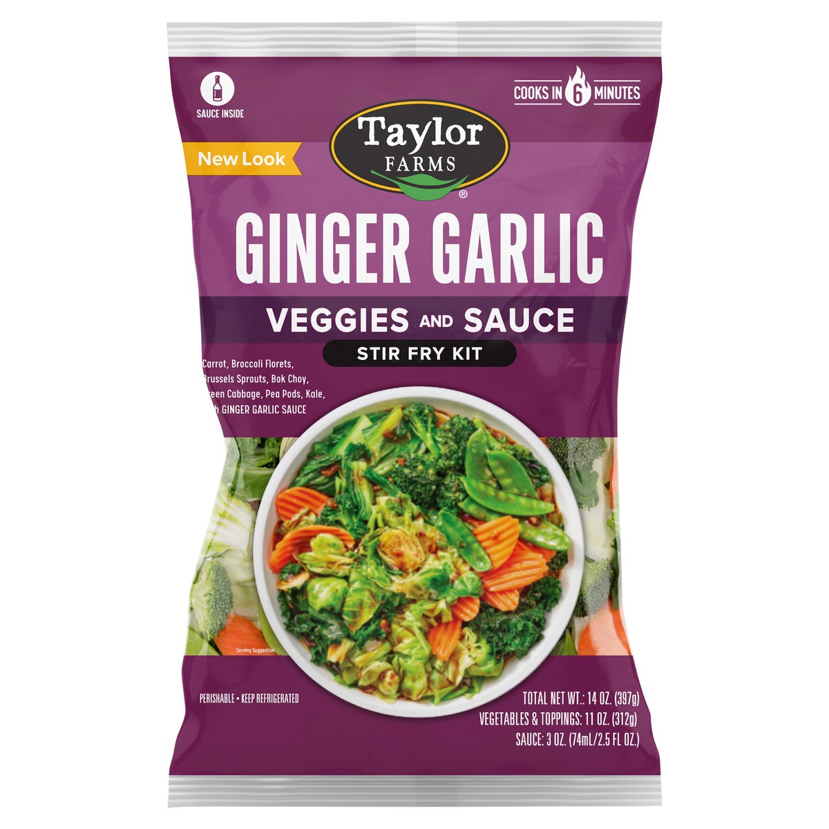 slide 1 of 3, Taylor Farms Ginger Garlic Stir Fry, 14 oz