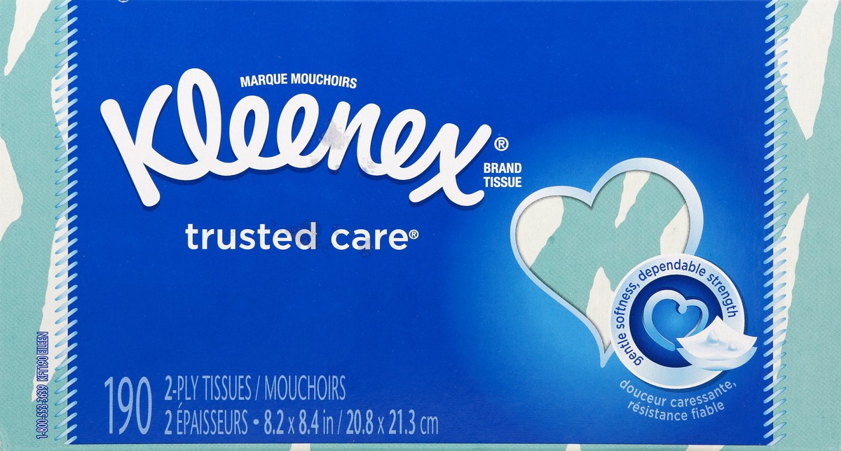 slide 1 of 7, Kleenex Trusted Care 2-Ply Tissues 190 ea, 190 ct