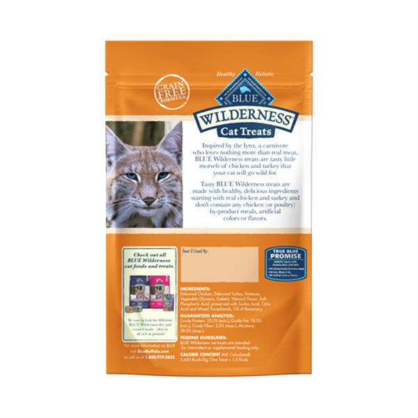 slide 2 of 17, Blue Buffalo Wilderness Grain Free Soft-Moist Cat Treats, Chicken & Turkey, 2 oz