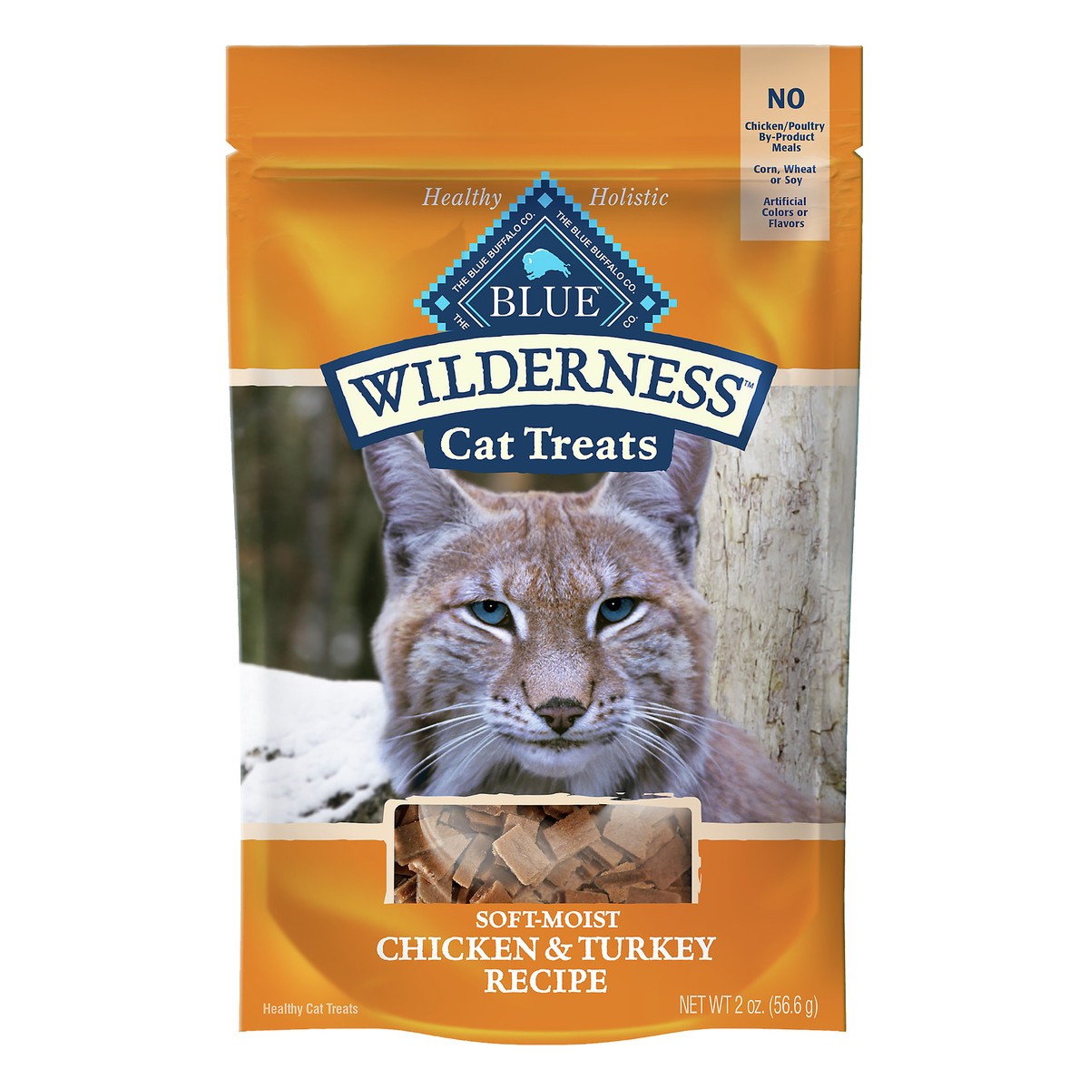 slide 1 of 17, Blue Buffalo Wilderness Grain Free Soft-Moist Cat Treats, Chicken & Turkey, 2 oz