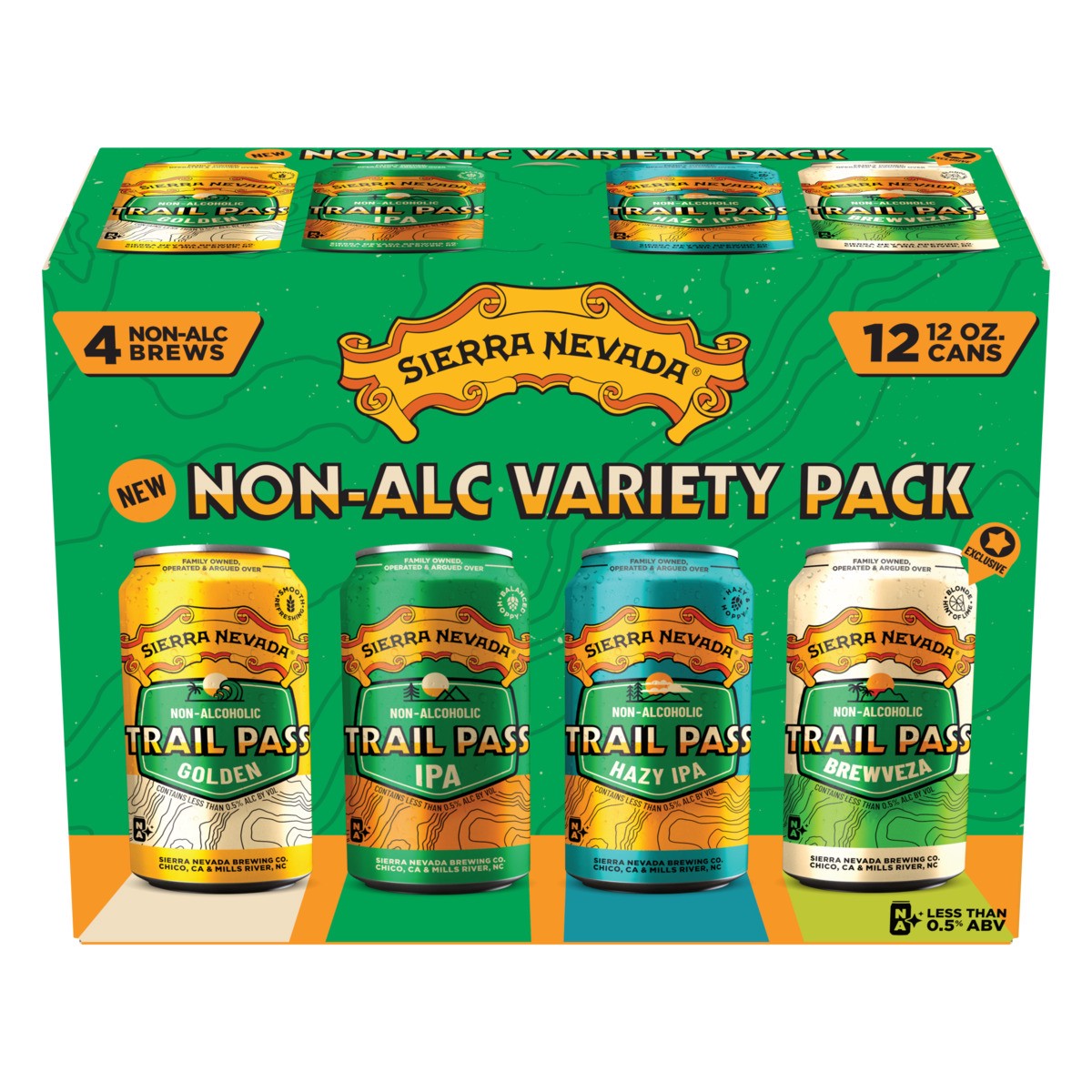 slide 1 of 11, Sierra Nevada Trail Pass Non-Alc Variety Pack, 12 ct; 12 oz