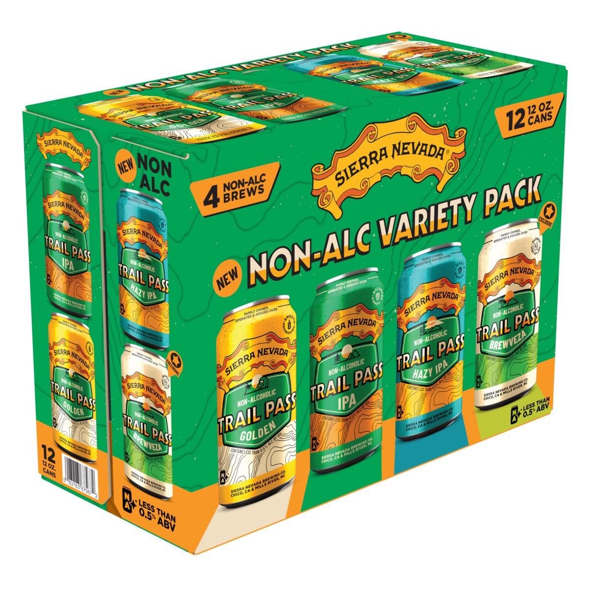slide 10 of 11, Sierra Nevada Trail Pass Non-Alc Variety Pack, 12 ct; 12 oz