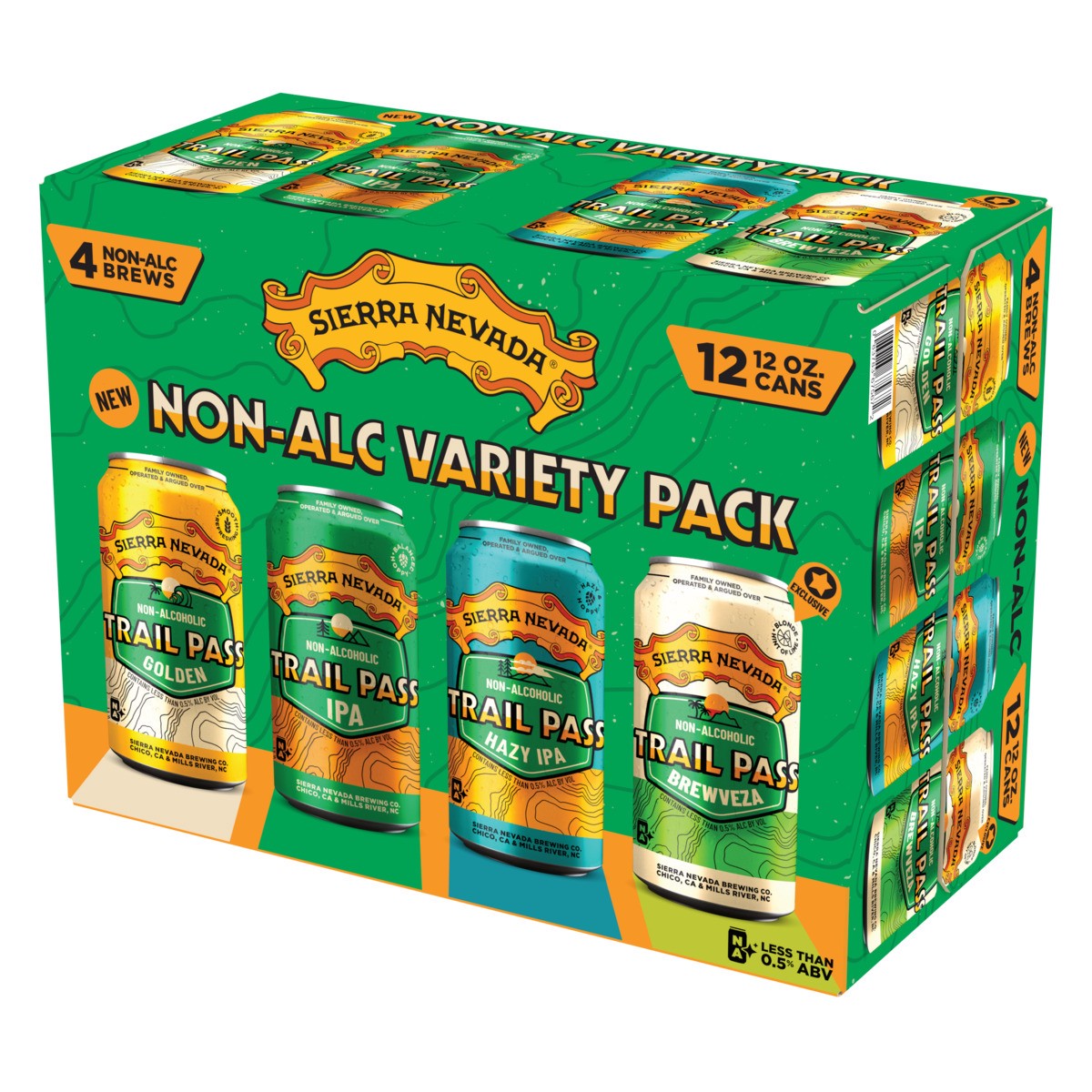 slide 5 of 11, Sierra Nevada Trail Pass Non-Alc Variety Pack, 12 ct; 12 oz