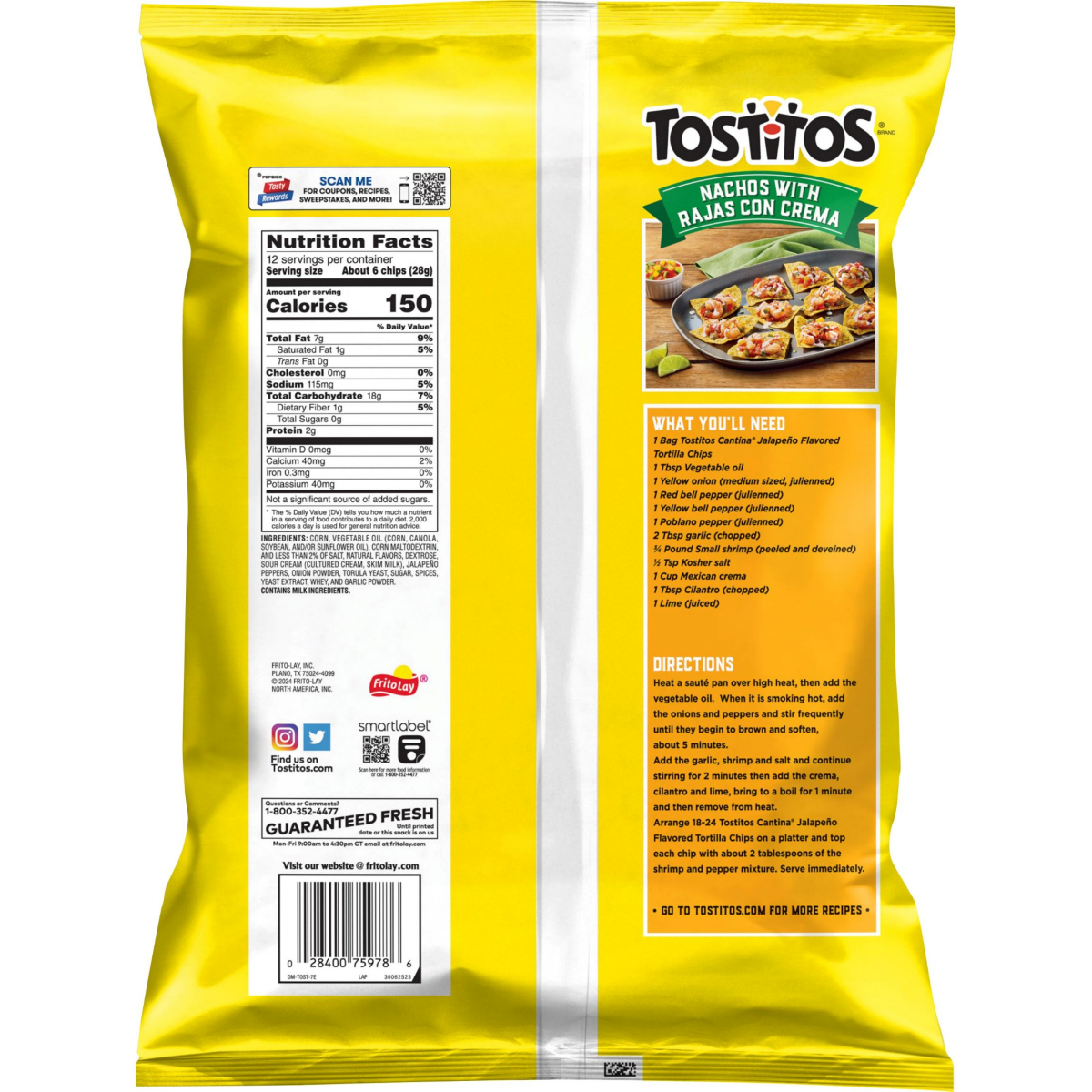 slide 10 of 13, Tostitos Cantina Tortilla Chips Traditional Yellow Corn Jalapeno Flavored 12 Oz, 12 oz
