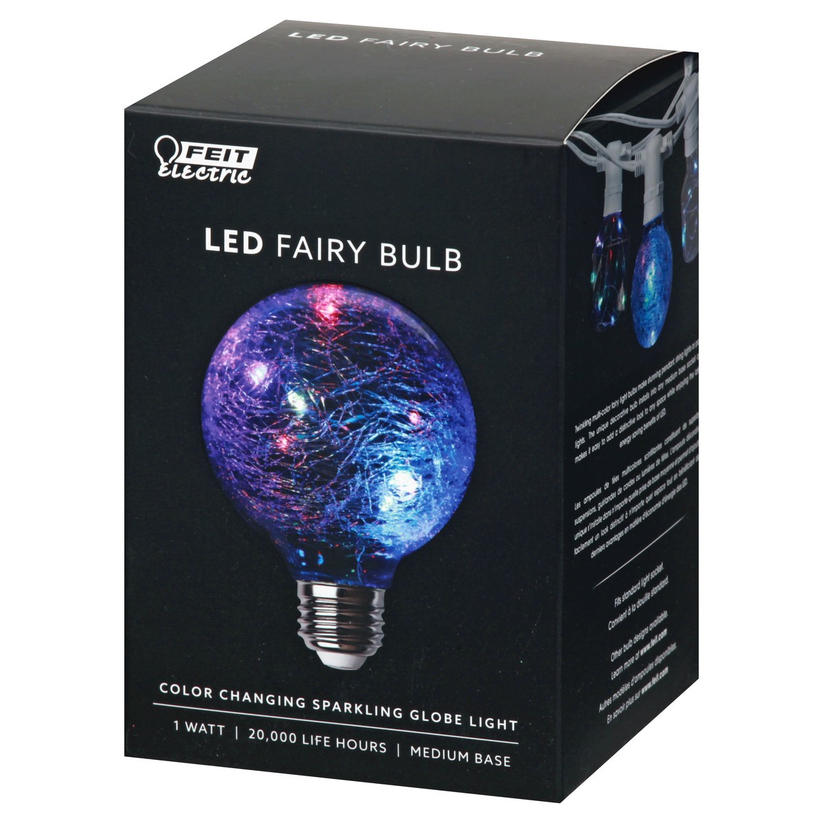 slide 3 of 9, Feit Electric 1 Watt LED Sparkling Globe Fairy Light Bulb 1 ea, 1 ct