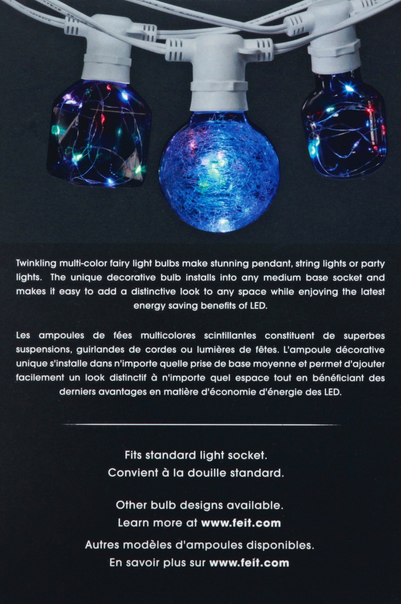 slide 3 of 9, Feit Electric 1 Watt LED Sparkling Globe Fairy Light Bulb 1 ea, 1 ct