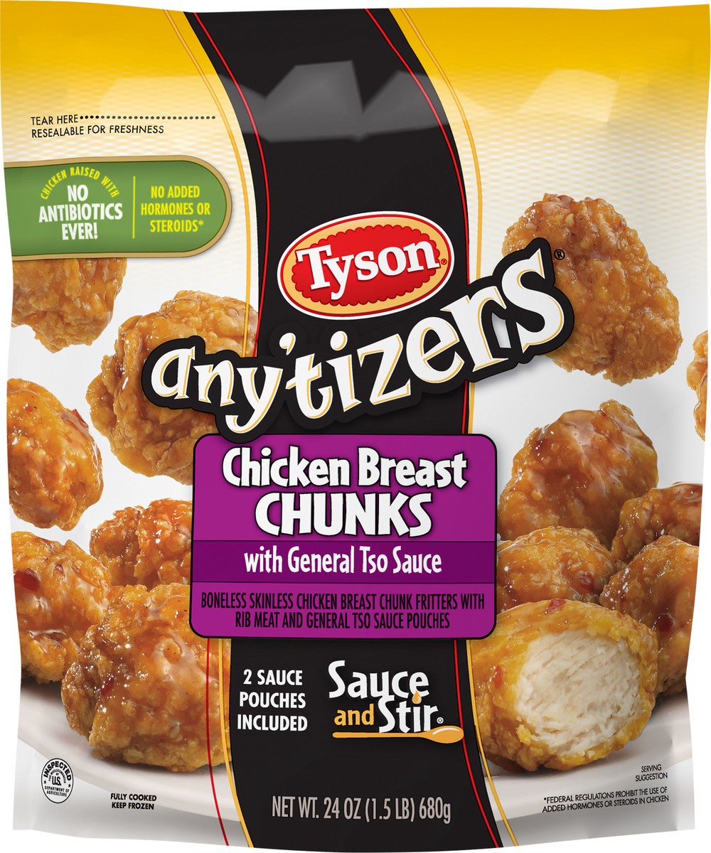 slide 11 of 11, TYSON ANYTIZERS Tyson Any'tizers Boneless Chicken Bites with General Tso Sauce, 1.5 lb. (Frozen), 26 oz