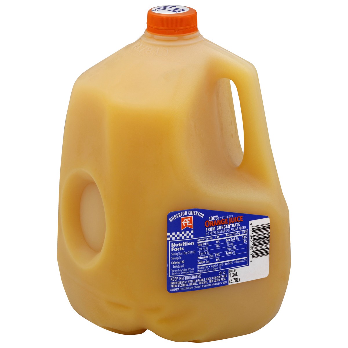 slide 3 of 9, Anderson Erickson Dairy Ae 100% Orange Juice From Concentrate - 1 gal, 1 gal