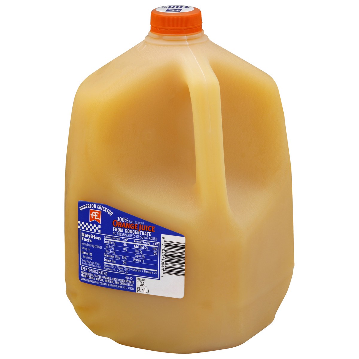 slide 2 of 9, Anderson Erickson Dairy Ae 100% Orange Juice From Concentrate - 1 gal, 1 gal