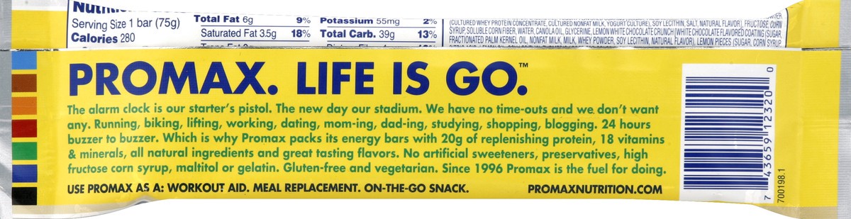 slide 4 of 6, Promax Lemon Protein Bar, 2.64 oz