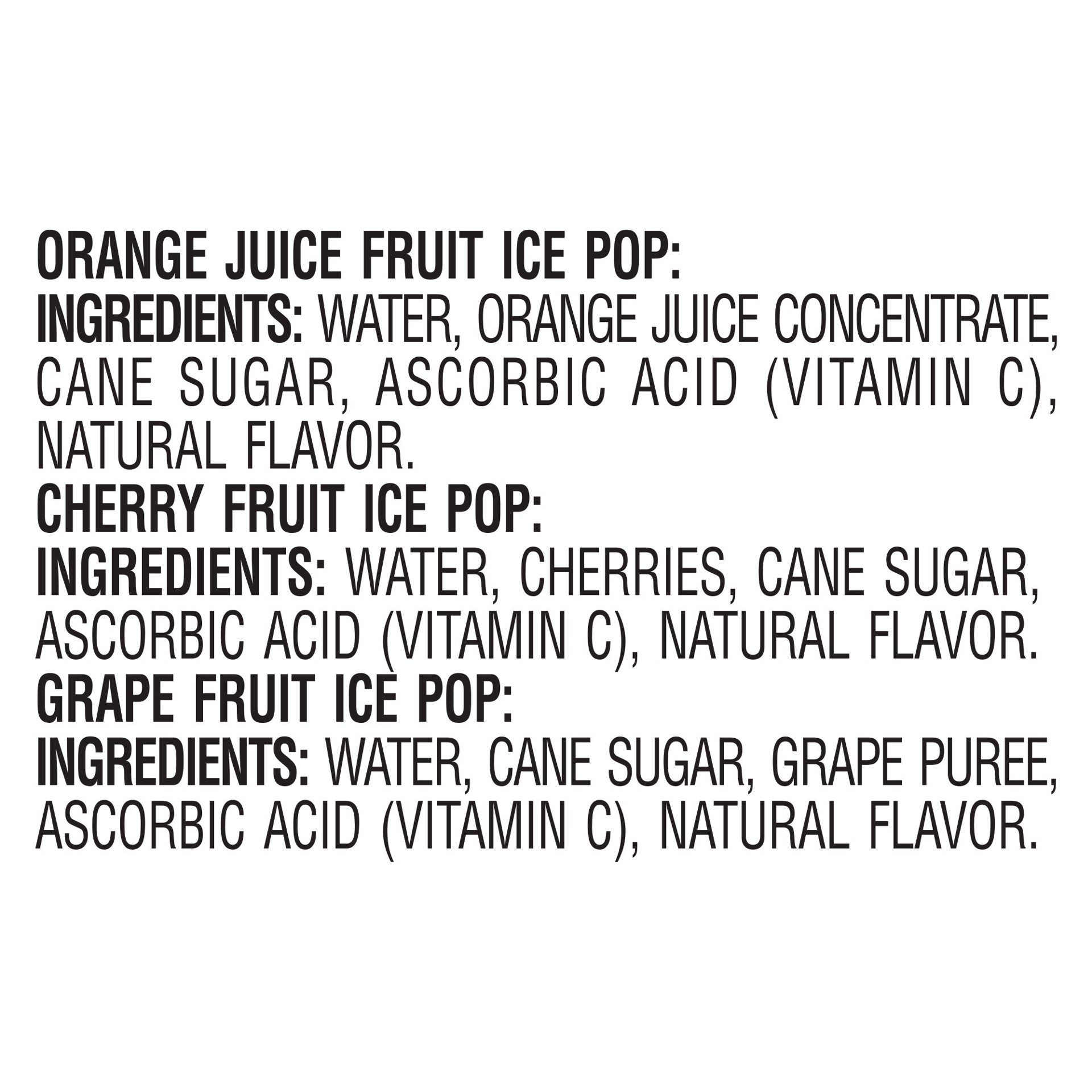 slide 2 of 4, Popsicle Fruit Pops Orange, Cherry, Grape Ice Pop Variety Pack, 12 ct, 12 ct