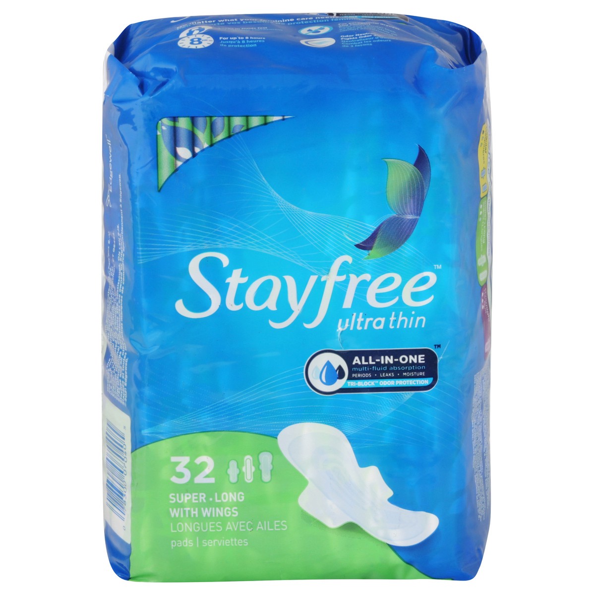 slide 1 of 7, Stayfree Ultra Thin Long Pads With Wings, 32 ct