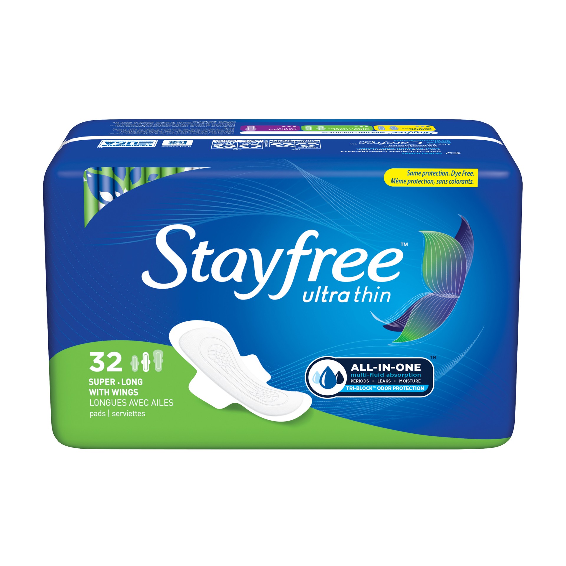 slide 2 of 7, Stayfree Ultra Thin Long Pads With Wings, 32 ct