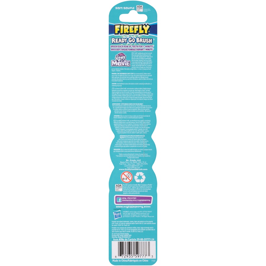 slide 4 of 4, Firefly Ready Go Brush My Little Pony Soft Lightup Timer Toothbrush, 1 ct