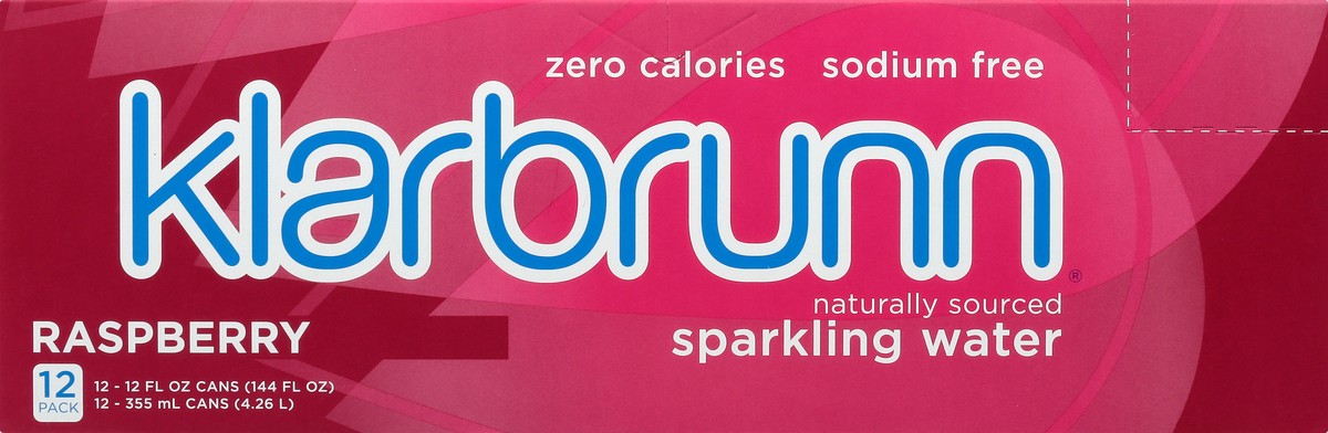 slide 1 of 9, Klarbrunn Raspberry Naturally Sourced Sparkling Water - 12 ct; 12 fl oz, 12 ct; 12 fl oz