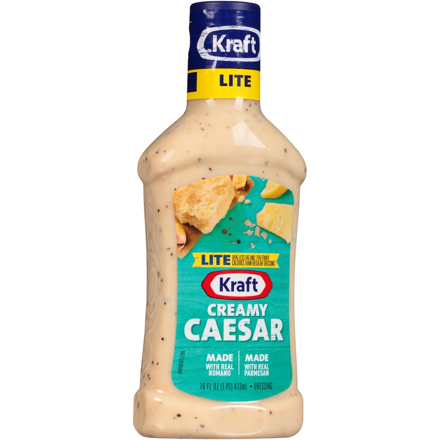 slide 2 of 8, Kraft Lite Creamy Caesar Dressing, 16 fl oz
