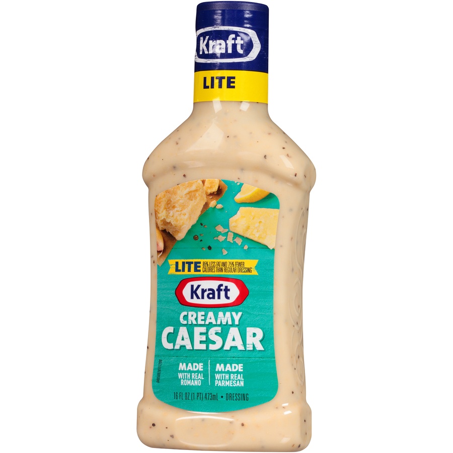 slide 3 of 8, Kraft Lite Creamy Caesar Dressing, 16 fl oz