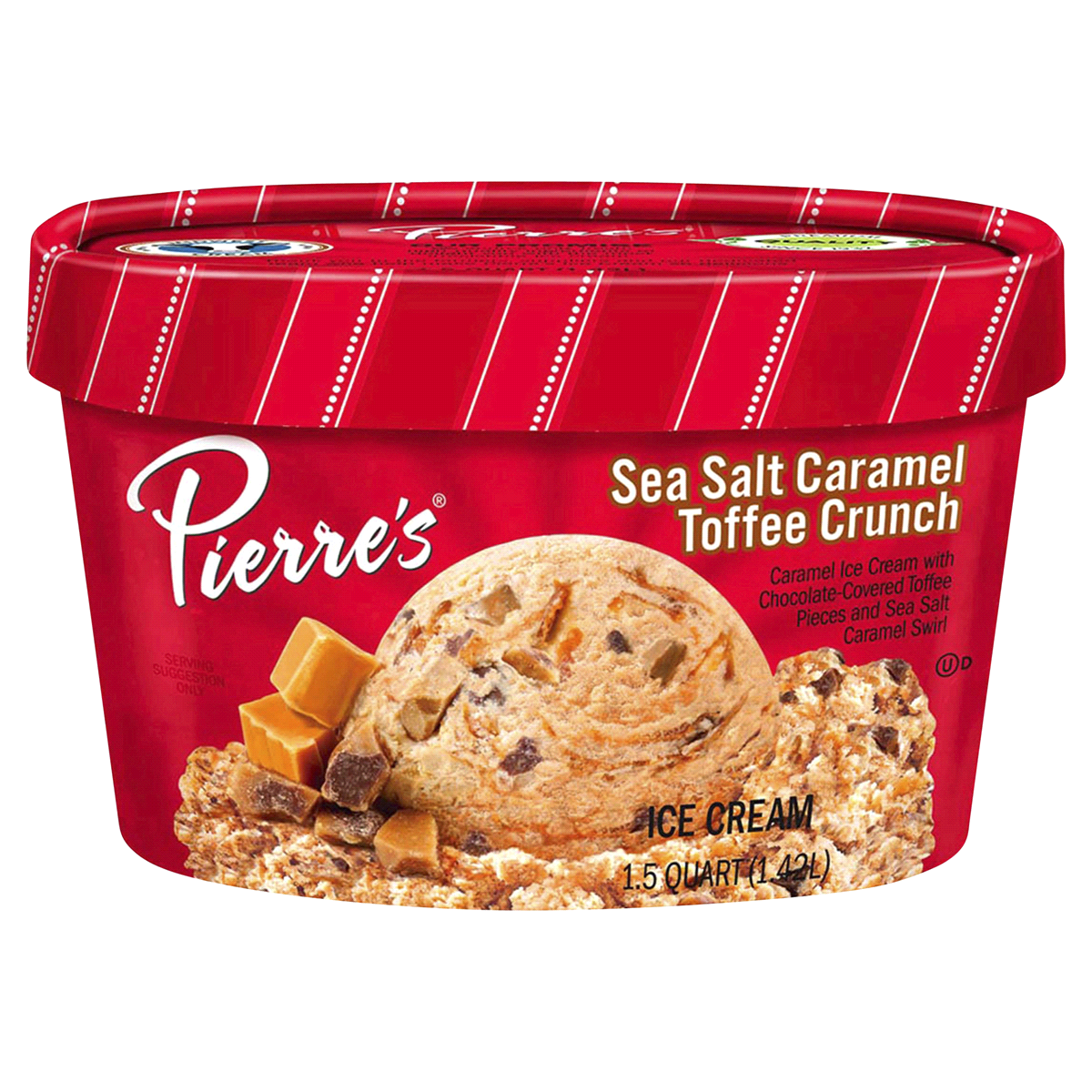 slide 1 of 9, Pierre's Pierres Sea Salt Caramel Toffee Crunch Ice Cream, 48 fl oz