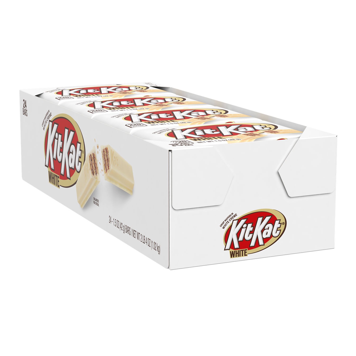 slide 1 of 7, KIT KAT White Creme Wafer Candy Bars, 1.5 oz (24 Count), 1.5 oz