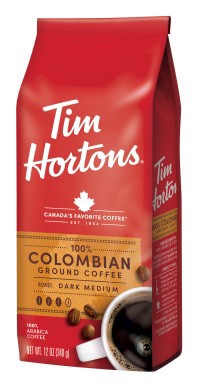 slide 5 of 5, Tim Hortons Columbia Dark Medium Roast Ground Coffee - 12 oz, 12 oz