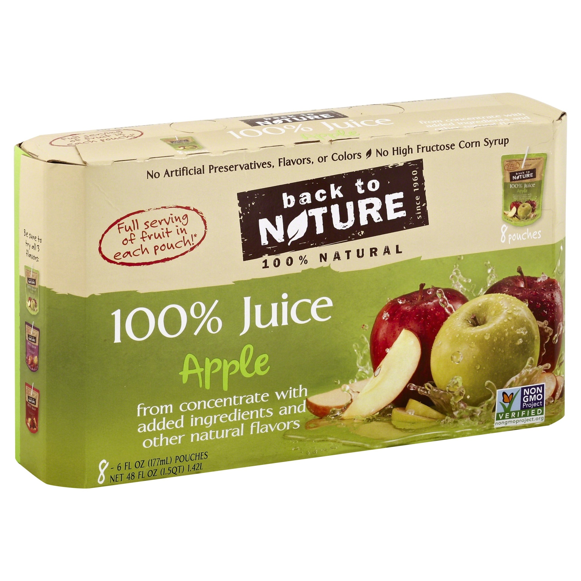 slide 1 of 6, Back to Nature 100% Apple Juice - 8 ct; 6 fl oz, 8 ct; 6 fl oz